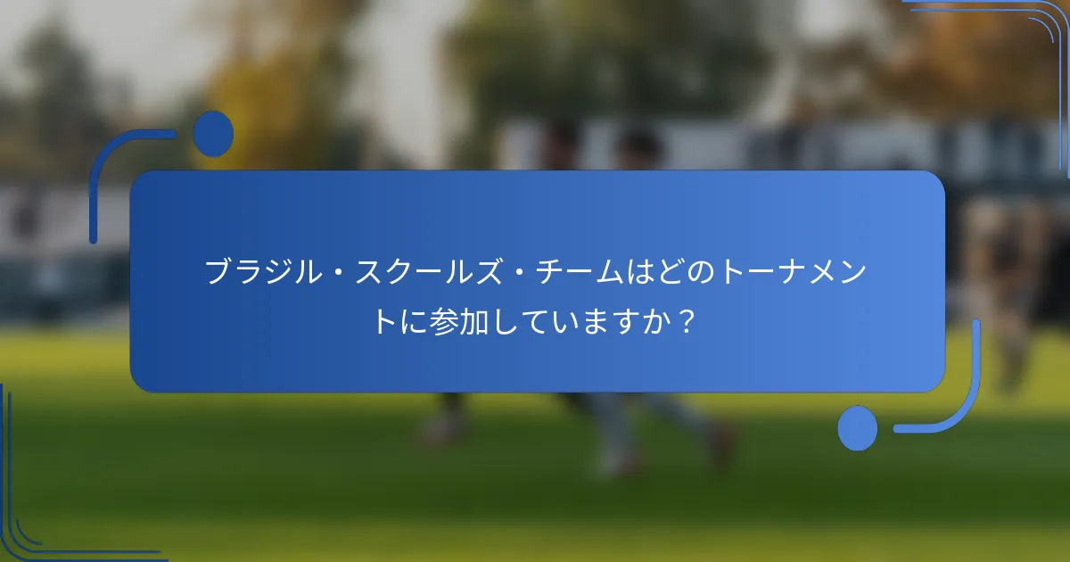 ブラジル・スクールズ・チームはどのトーナメントに参加していますか?