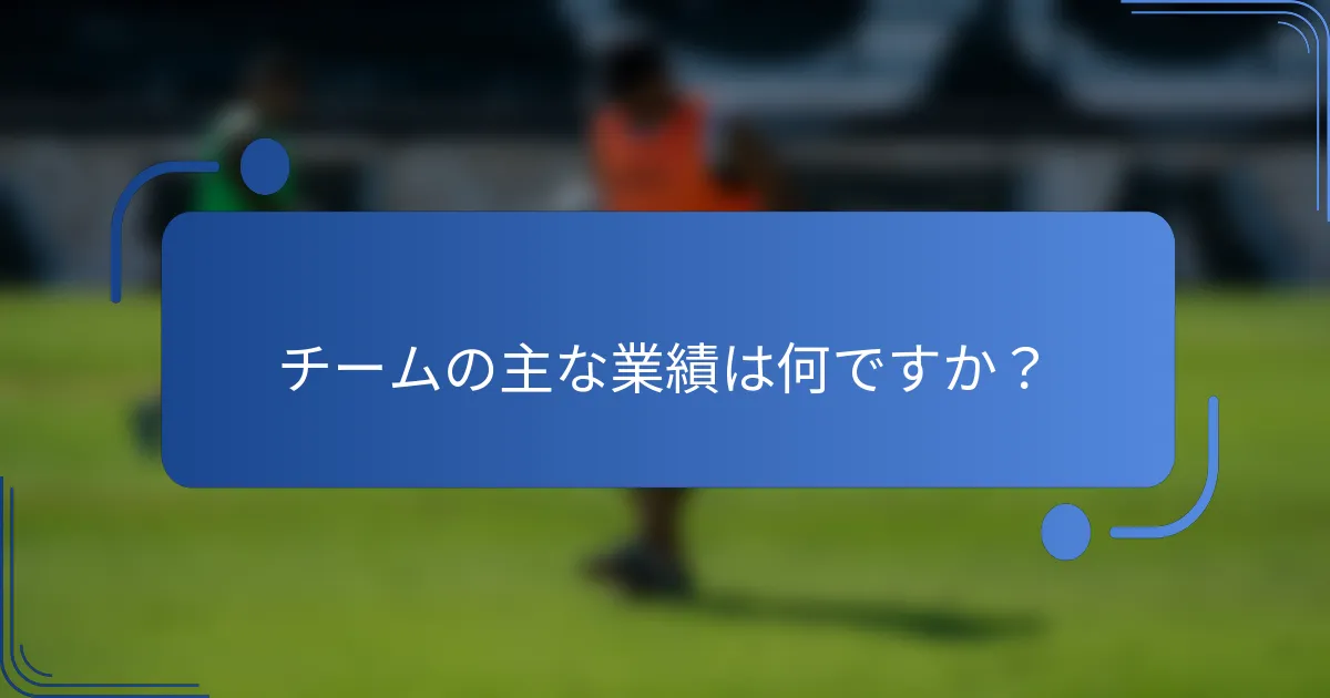 チームの主な業績は何ですか？