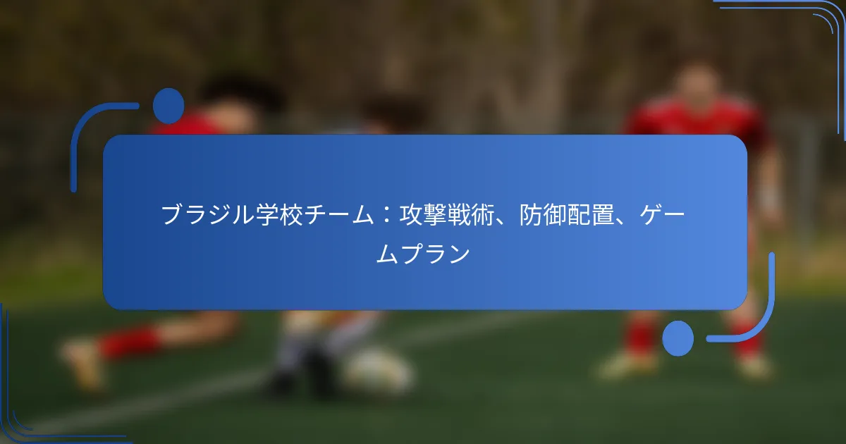 ブラジル学校チーム：攻撃戦術、防御配置、ゲームプラン