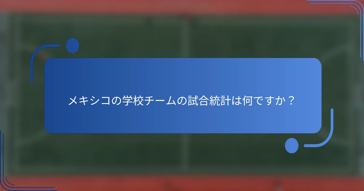 メキシコの学校チームの試合統計は何ですか?