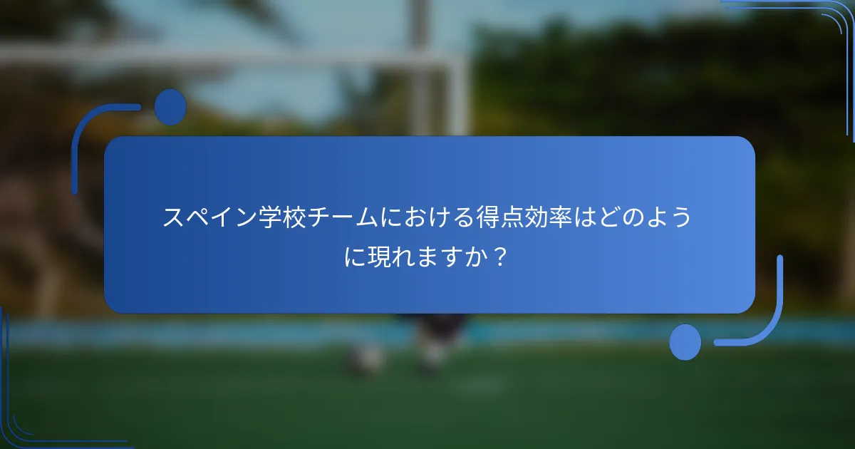 スペイン学校チームにおける得点効率はどのように現れますか？